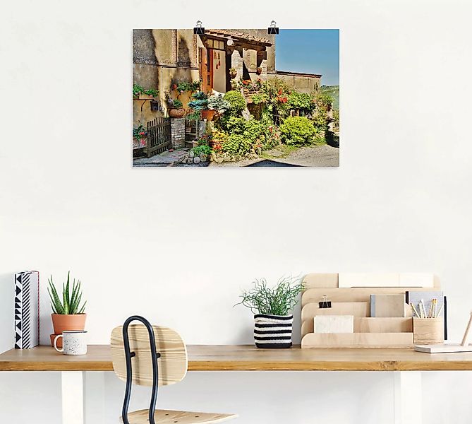 Artland Wandbild "Kleines Paradies in der Toskana", Gebäude, (1 St.) günstig online kaufen