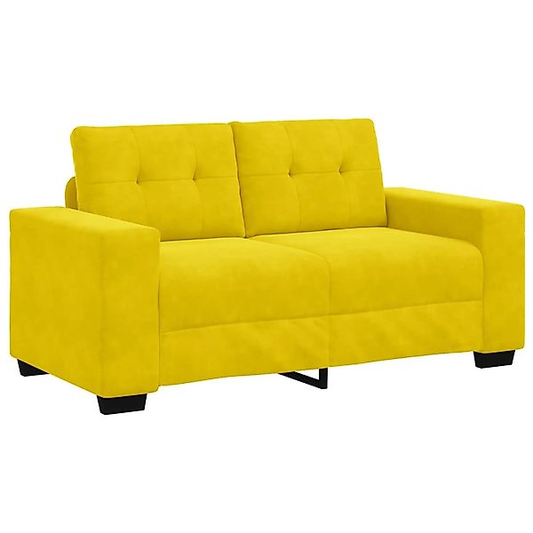 vidaXL Zweisitzer-Sofa mit Kissen Gelb Samt 4105116 günstig online kaufen