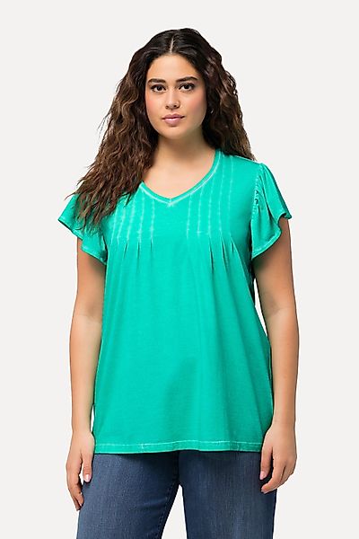 Ulla Popken T-Shirt T-Shirt Zierfalten A-Linie günstig online kaufen
