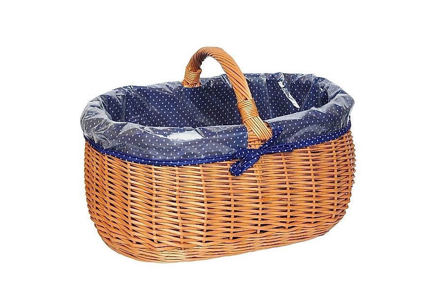 YULKA Einkaufskorb Weidenkorb BAGI BLAU Flechtkorb mit Henkel, 48 l, abnehm günstig online kaufen