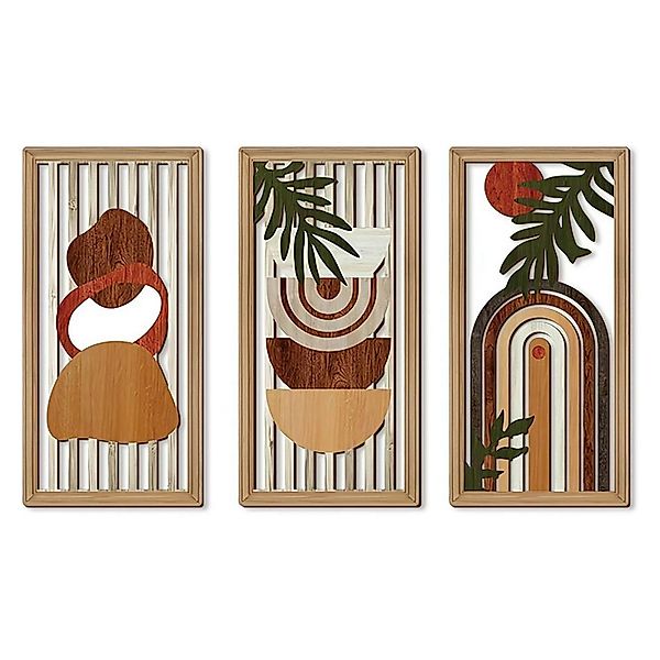 STILVORA Wanddekoobjekt 3er set Blatt Art günstig online kaufen
