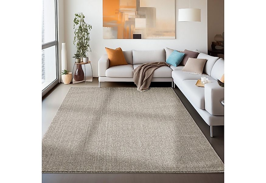 Carpettex Schlingenteppich Unicolor, Rechteckig, Höhe: 7 mm, Schlingenteppi günstig online kaufen