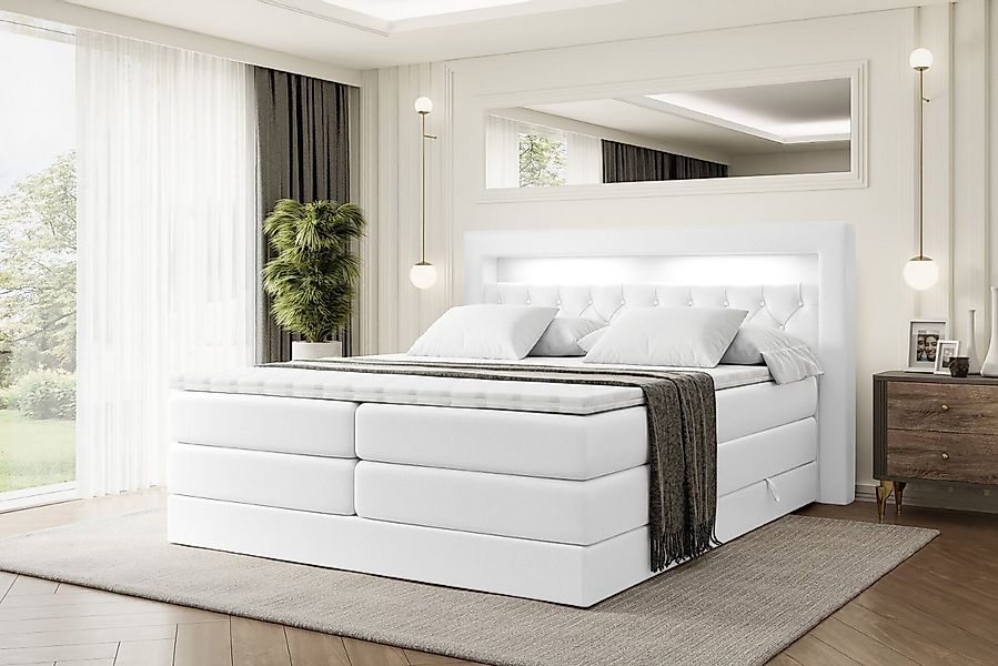 ALTDECOR Boxspringbett NOEL GOLD KING (Multipocket H4 und H3 Matratze Bonel günstig online kaufen