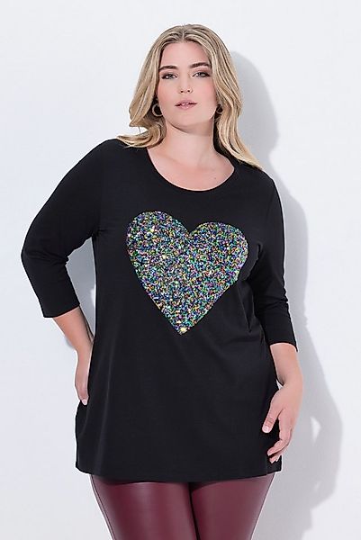 MIAMODA T-Shirt T-Shirt A-Linie farbiges Pailletten-Herz günstig online kaufen