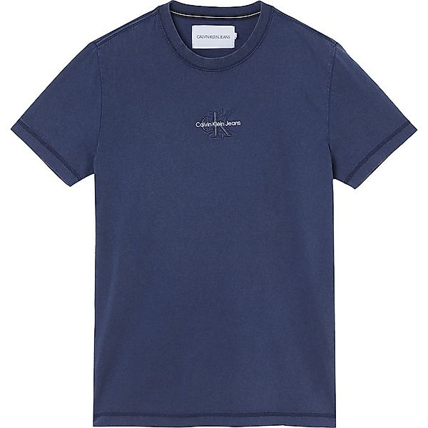 Calvin Klein Jeans Monogram Logo Washed Kurzärmeliges T-shirt M Black Iris günstig online kaufen