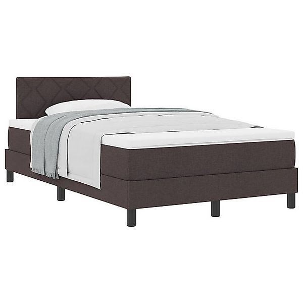 vidaXL Bett Boxspringbett mit Matratze Dunkelbraun 120x200 cm Stoff (1-tlg) günstig online kaufen