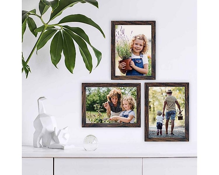 PHOTOLINI Bilderrahmen 3er Set, stabiles MDF-Holz, mit Acrylglas, extra Zub günstig online kaufen