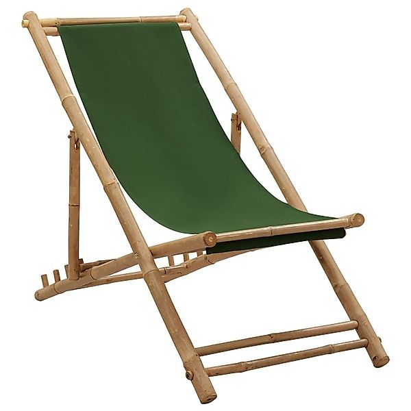 vidaXL Gartenstuhl Liegestuhl Bambus und Canvas günstig online kaufen