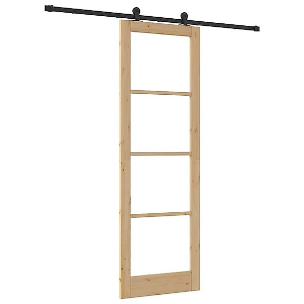 vidaXL Schiebetür ORKDAL Braun 78 x 232 cm Holz und Metall 3332135 günstig online kaufen