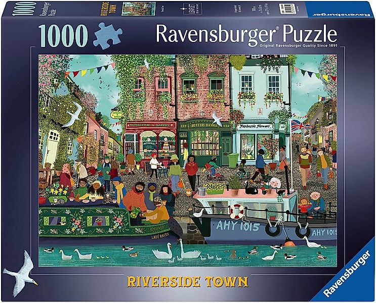 Ravensburger Puzzle Riverside Town, 1000 Puzzleteile, Made in Germany günstig online kaufen