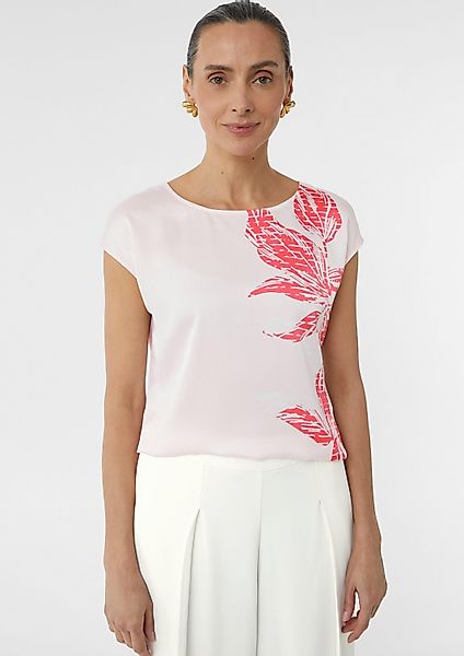 comma Kurzarmshirt T-Shirt Blusenshirt im Fabricmix günstig online kaufen