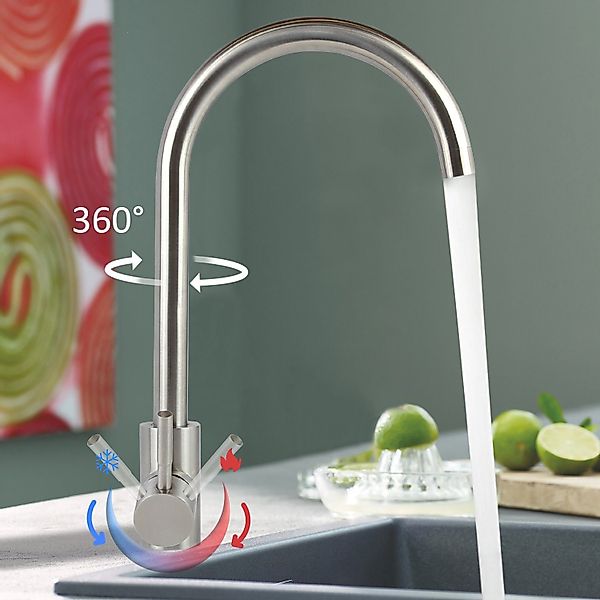 ZMH Waschtischarmatur 3 Stile Edelstahl Mischbatterie günstig online kaufen