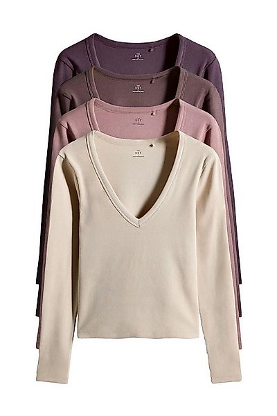 The Set Langarmshirt The Set Langarmshirts mit V-Ausschnitt, 4er-Pack (4-tl günstig online kaufen
