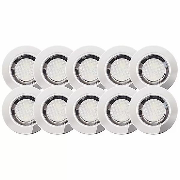LED Einbauleuchtenset Cosa in Silber 10x 0,7W 350lm IP44 3000K günstig online kaufen