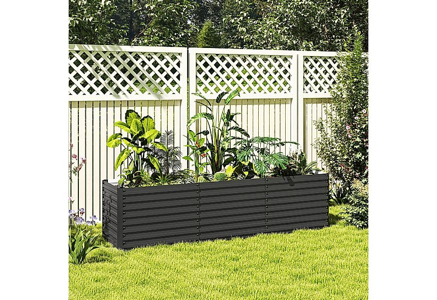 Outsunny Hochbeet witterungsbeständig, aus Verzinkter Stahl (Pflanzkasten, günstig online kaufen