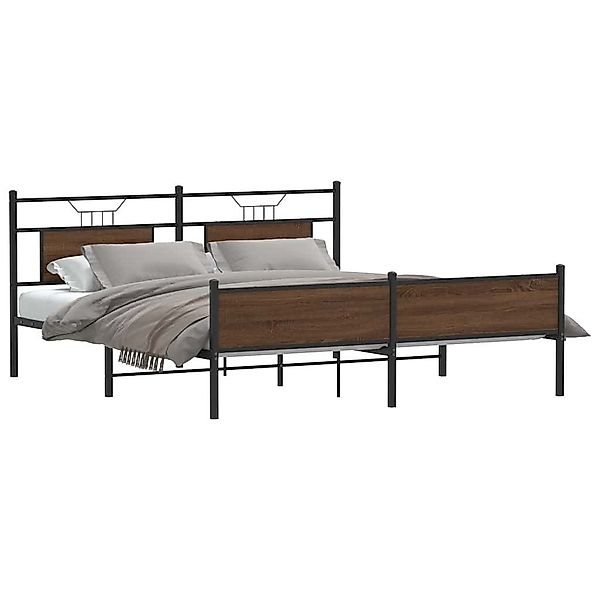 vidaXL Bett Metallbett ohne Matratze Braun günstig online kaufen