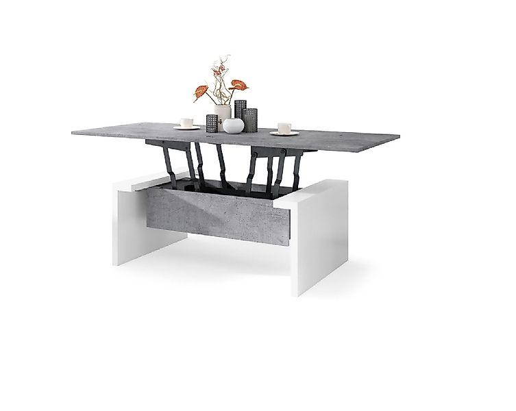designimpex Couchtisch Space Beton - Weiß günstig online kaufen