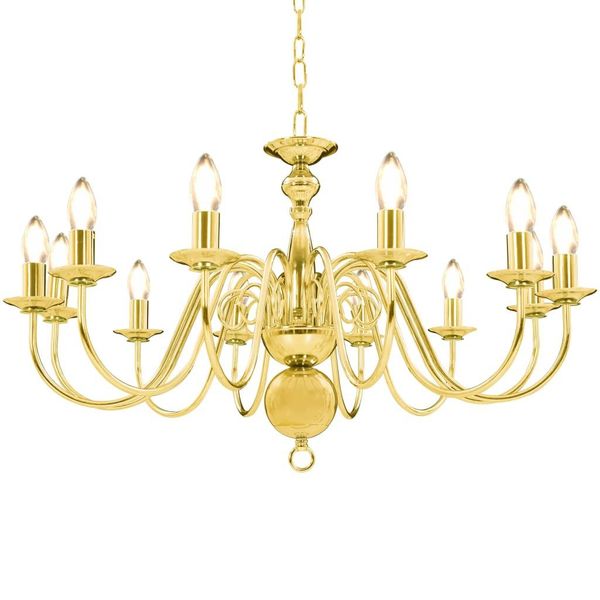 vidaXL Kronleuchter Kronleuchter Golden 12 x günstig online kaufen