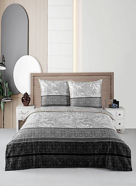 Aymando Bettwäsche Vena-Grey, 100% Baumwolle Mako Satin, 2 teilig, Saum und günstig online kaufen