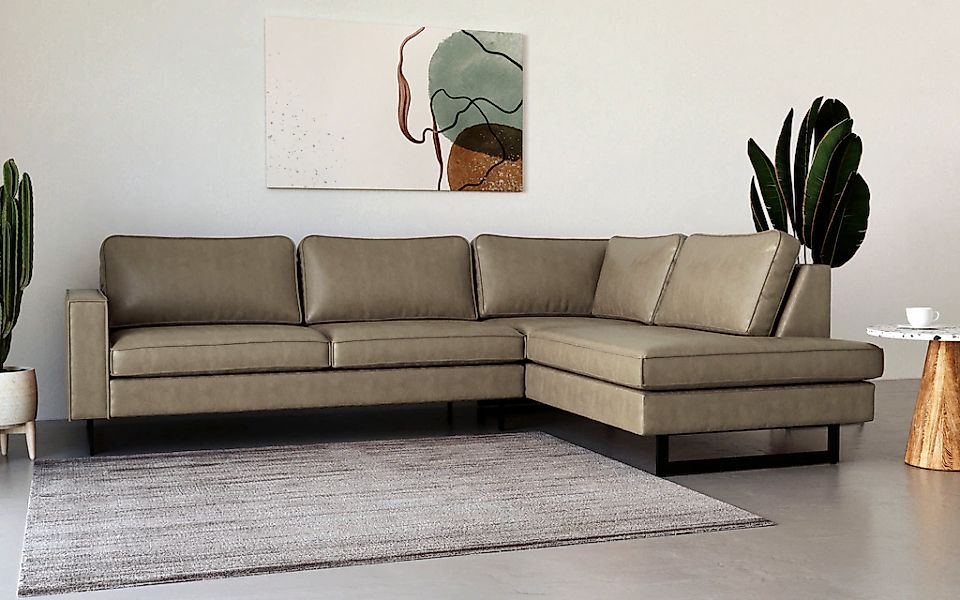 Places of Style Ecksofa "Pinto, 290 cm, Cord, Chenille, Lederoptik, Ottoman günstig online kaufen