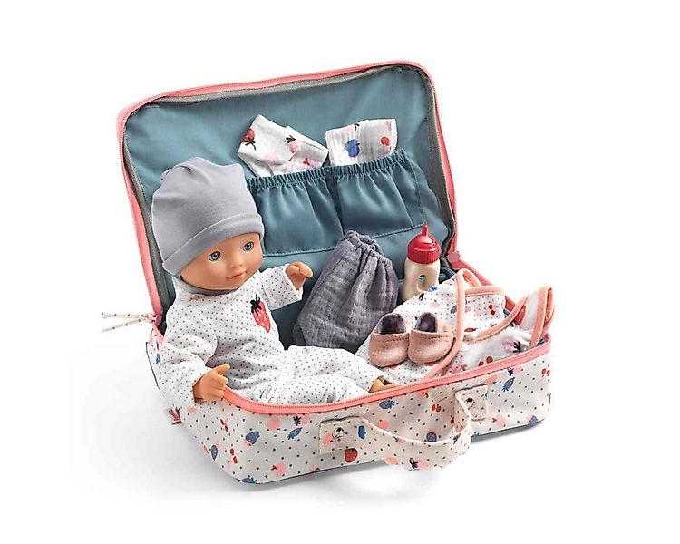 DJECO Babypuppe Pomea Puppe mit Koffer und umfangreichem Zubehör 32 cm Schl günstig online kaufen