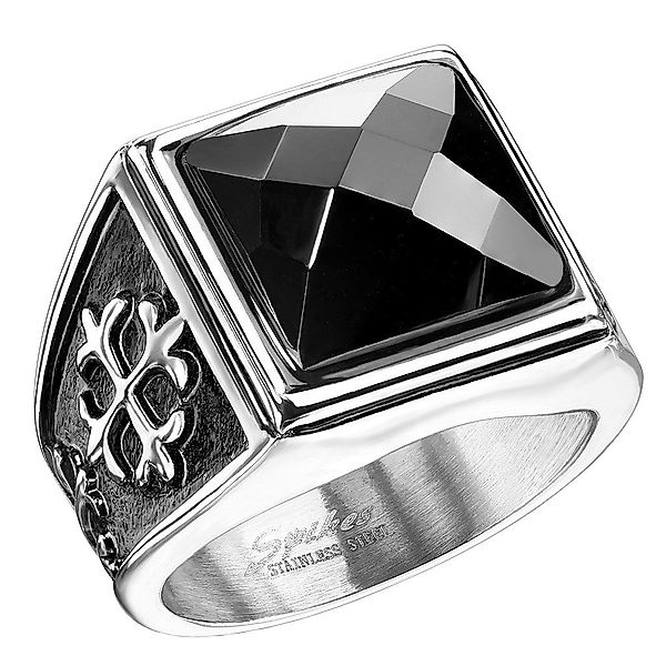 Taffstyle Fingerring Ring Männer Edelstahl schwarzer günstig online kaufen
