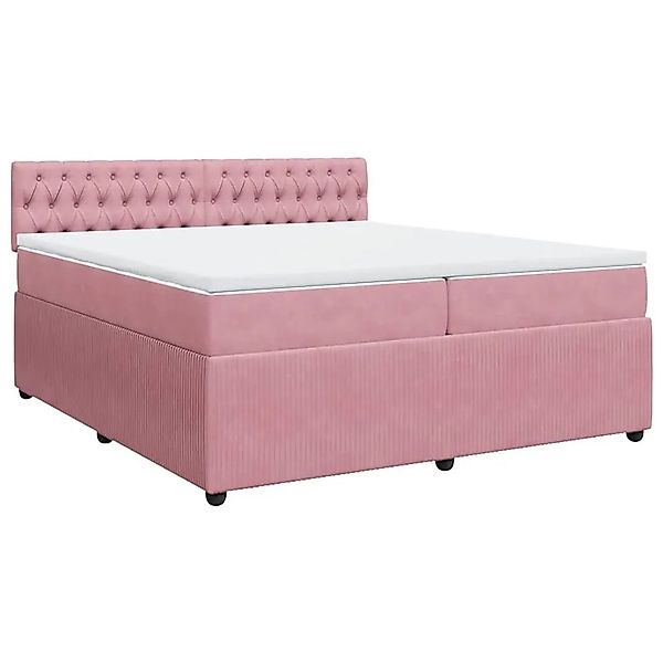 vidaXL Boxspringbett mit Matratze Rosa 200x200 cm Samt 3290141 günstig online kaufen
