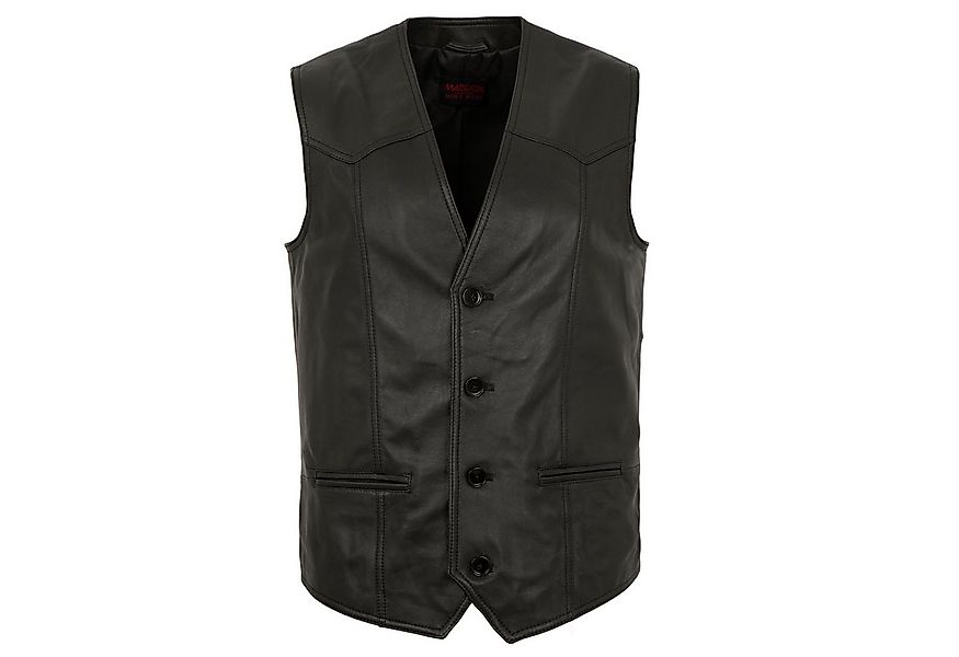 Maddox Lederweste Freddy Maddox - Herren Lederweste Lammnappa schwarz günstig online kaufen