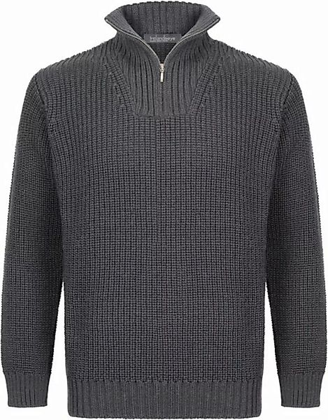 Irelandseye Wollpullover Reefer Ribbed Zip Neck Sweater Men günstig online kaufen
