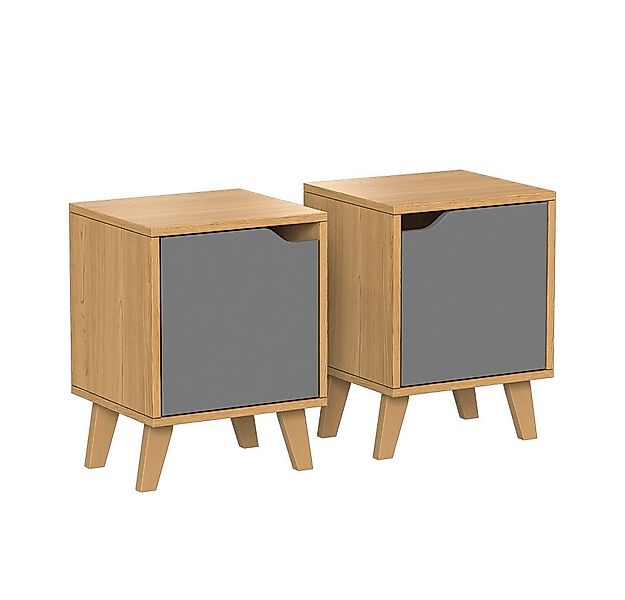 Vicco Nachtschrank Malu, Eiche/Anthrazit, 2 Teile günstig online kaufen