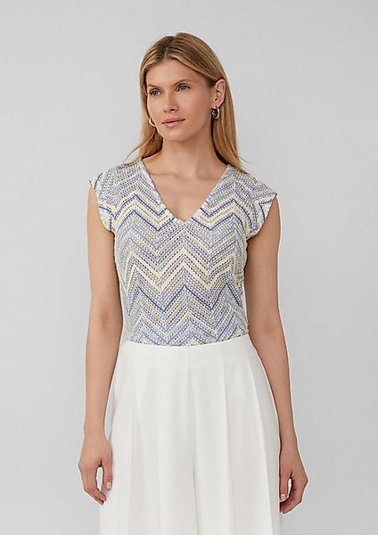 s.Oliver Kurzarmshirt T-Shirt Semitransparentes T-Shirt aus Strickjersey mi günstig online kaufen