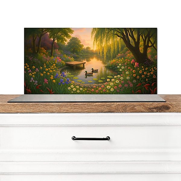 MuchoWow Küchenrückwand Enten - Teich - günstig online kaufen