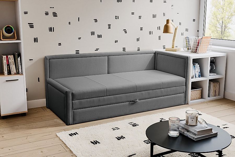 Selsey Jugendbett CAPRILI, Gepolstertes Jugendbett mit Ausziehfunktion, Mat günstig online kaufen