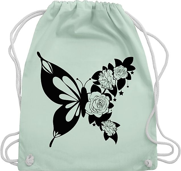 Shirtracer Turnbeutel Schmetterling mit Blumen - günstig online kaufen