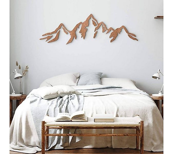 K&L Wall Art Holzbild Naturposter Gebirge Holzschild Berge Wohnzimmer Deko, günstig online kaufen
