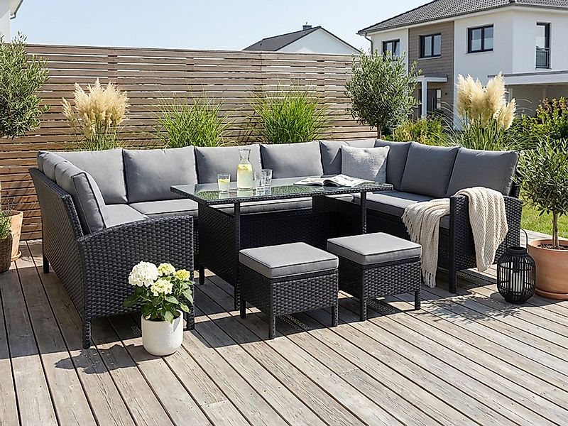 KONIFERA Gartenlounge-Set »Miami«, (Set, 22-tlg., 3x 3er Sofabank, Tisch 66 günstig online kaufen