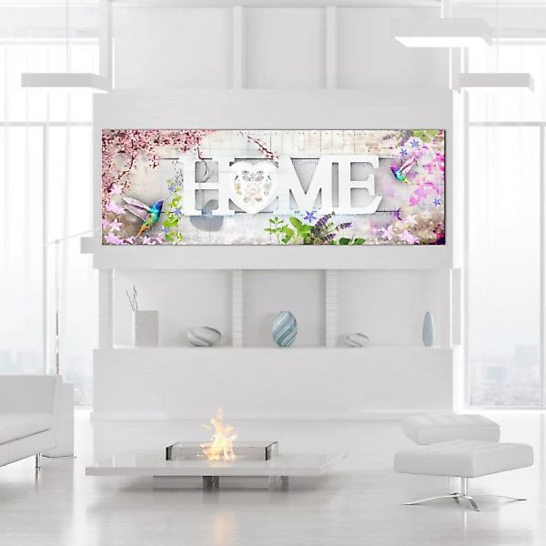 Wandbild Home and Hummingbirds (1 Part) Pink Narrow XXL günstig online kaufen