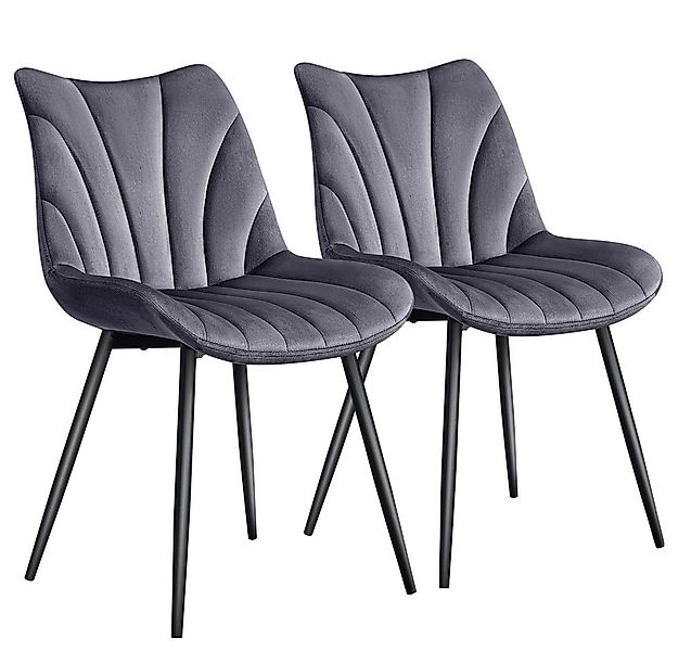 Yaheetech Esszimmerstuhl Gepolsterte Küchenstühle mit Metallbeinen (2 St), günstig online kaufen