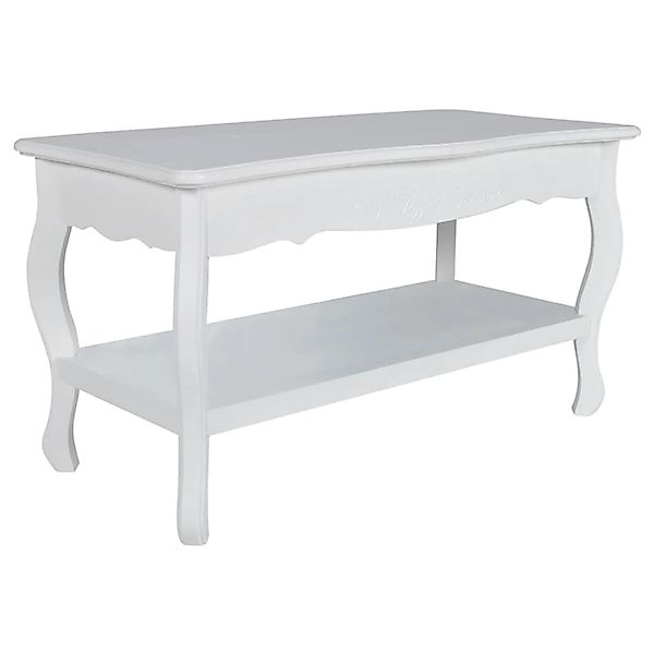 vidaXL Couchtisch mit Ablage MDF Weiß 60629 günstig online kaufen