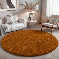 OTTO home Hochflor-Teppich "Banji" rund 37 mm Höhe Uni Farben, weich und fl günstig online kaufen