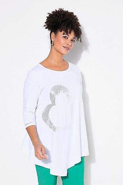 MIAMODA T-Shirt T-Shirt A-Linie Paillettenherz Zipfelsaum günstig online kaufen