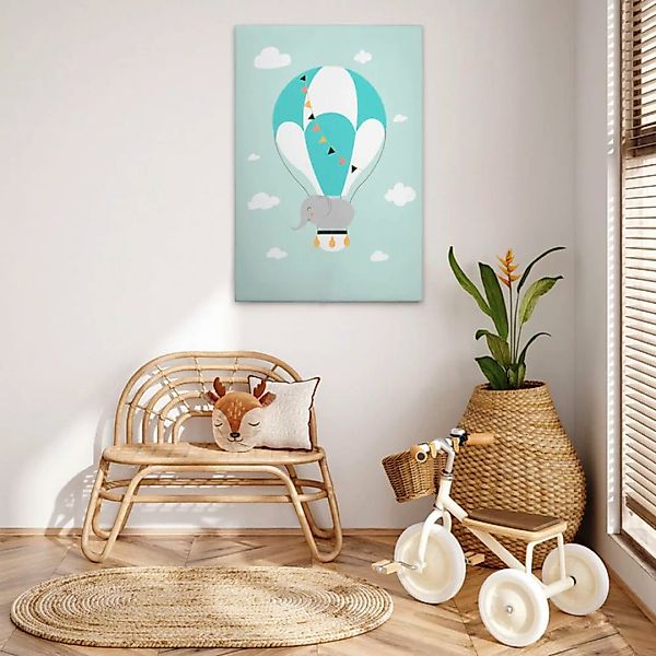 A.S. Création Leinwandbild "Animal Balloon 3 - Wandbild Grün Weiß Keilrahme günstig online kaufen