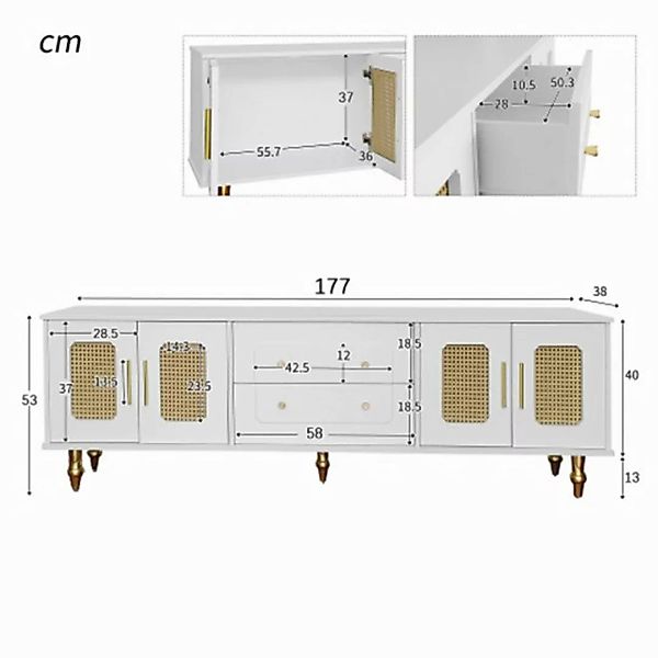 XDeer TV-Schrank TV-Schrank,Lowboard, TV-Möbel im Retro-Stil,viel Stauraum, günstig online kaufen