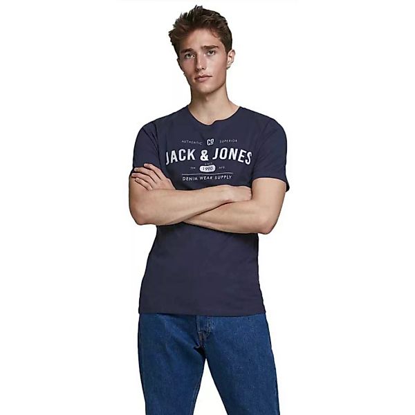 Jack & Jones Jeans Crew Neck Kurzärmeliges T-shirt XS Navy Blazer / Slim Fi günstig online kaufen