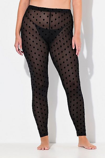Ulla Popken Feinstrumpfhose Strumpf-Leggings Mesh Flock-Punkte günstig online kaufen