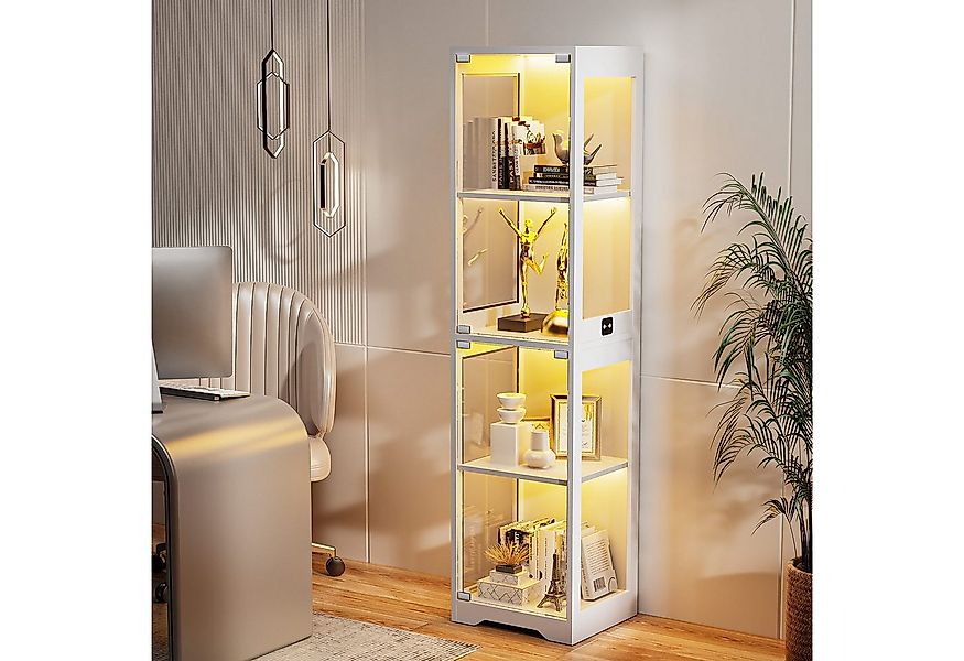 BROTTAR Glasvitrine Ausstellungsschrank mit Glastür, 4-stufiger Kuriosekabi günstig online kaufen