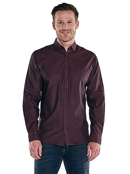 Engbers Langarmhemd engbers Herren Langarm-Hemd gemustert, Bordeaux günstig online kaufen