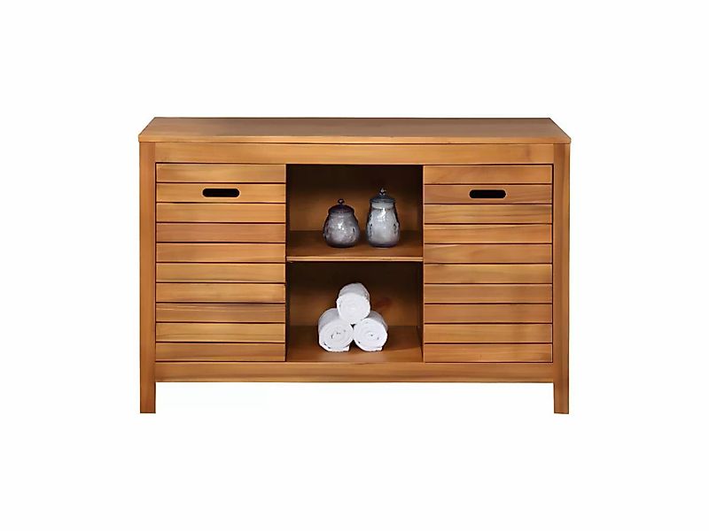 Waschbeckenunterschrank - Akazienholz - 130 cm - PULUKAN günstig online kaufen