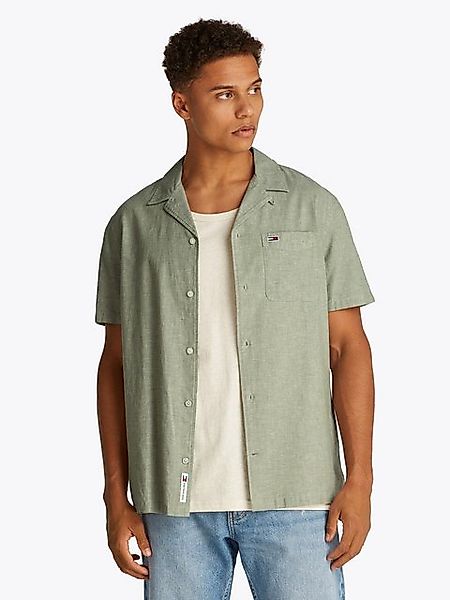 Tommy Jeans Plus Kurzarmhemd TJM LINEN BLEND CAMP SS EXT Mit V-Ausschnitt günstig online kaufen