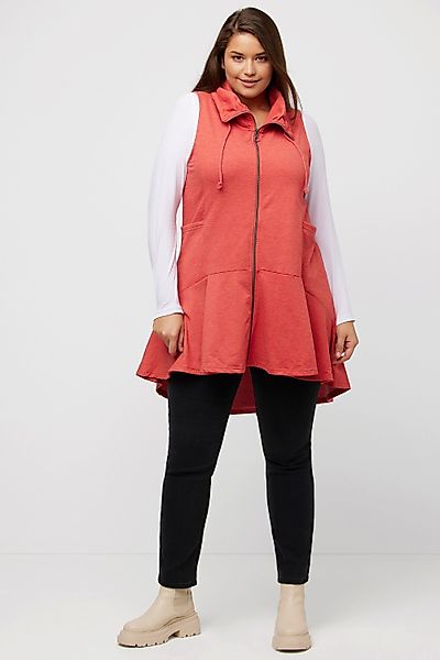 Ulla Popken Steppweste Sweatweste A-Linie Stehkragen günstig online kaufen